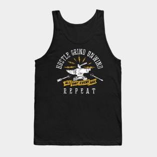 Hustle Grind Unwind Repeat on Dark Color Tank Top